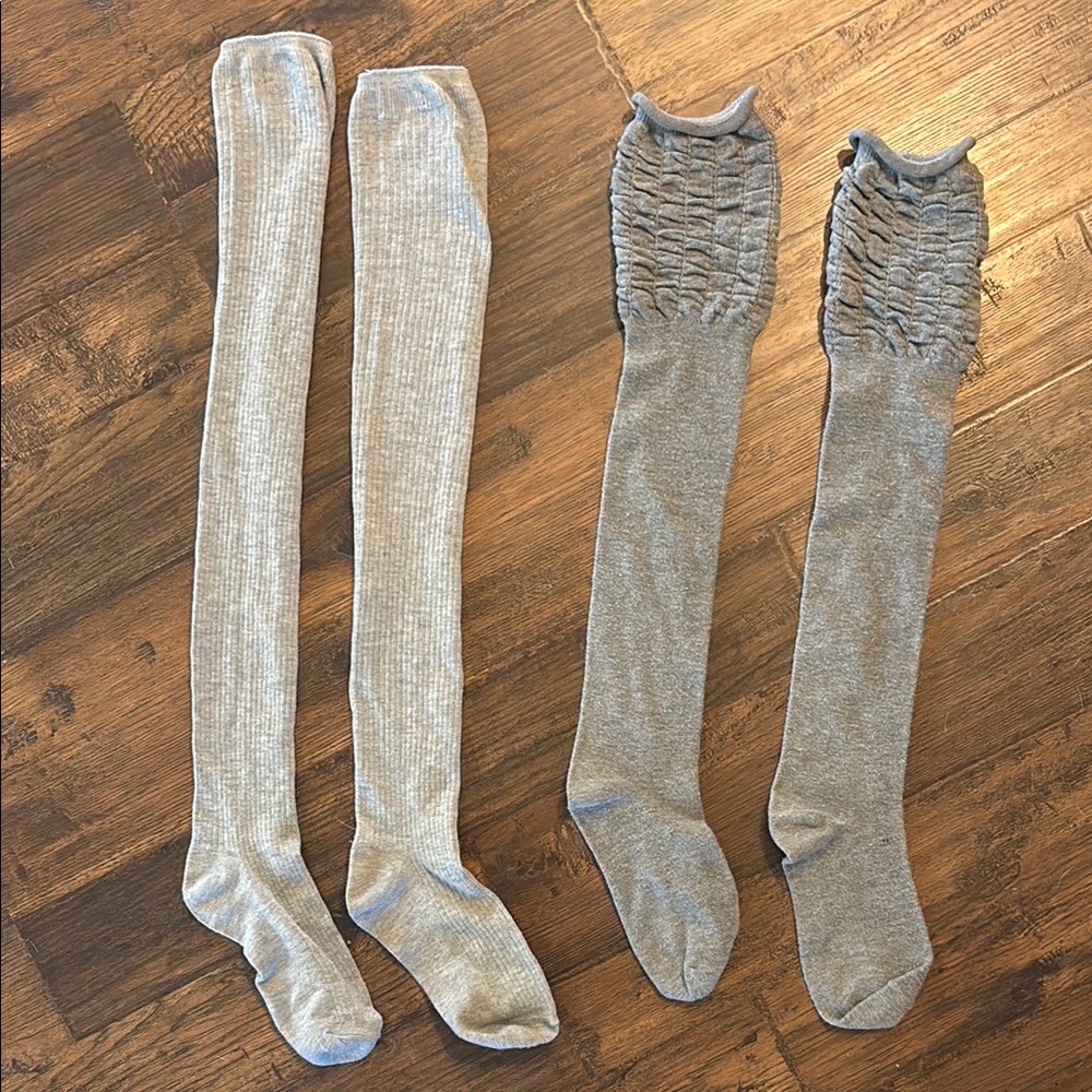 Gray Knee-High Socks for Women